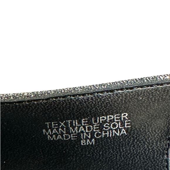 Ann Taylor Kitten Heels Shimmer Square Toe Slingback Pumps Silver Sparkle 8 - Picture 12 of 12